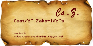 Csató Zakariás névjegykártya